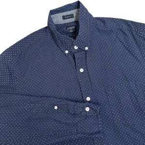 J.Crew Slim Fit Button Down Long‎ Sleeve Patterned Shirt M Blue 100% Cotton
